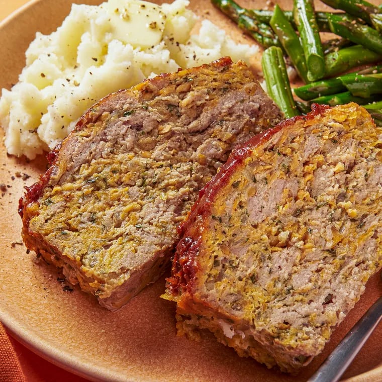 Turkey and Sweet Potato Meatloaf. MUST CREDIT: Rey Lopez for The Washington Post; food styling by Lisa Cherkasky for The Washington Post