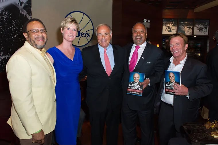 Fareed Ahmed, left, Kirstin Snow, Ed Rendell, Andre Duggin, and Charles Breslin at Rendell's book launch party at Xfinity Live in 2012.