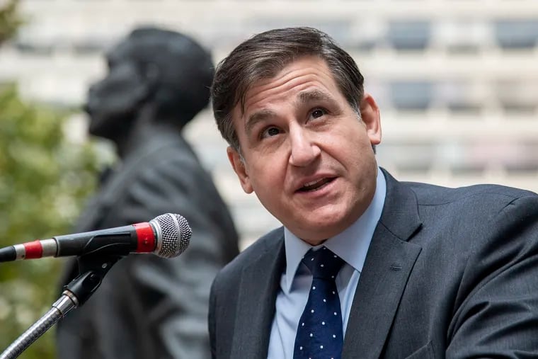 Former State Sen. Larry Farnese speaks at a news conference in Philadelphia in 2020.
