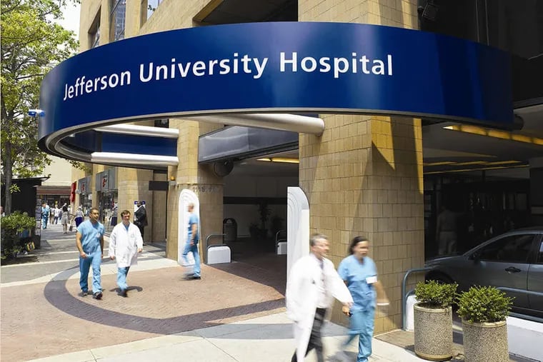 Jefferson University Hospital on 11th Street in Philadelphia.