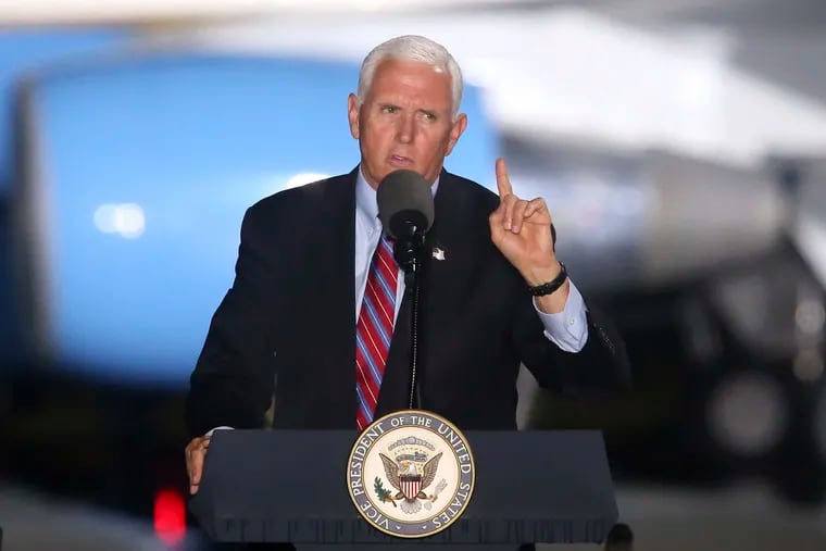 Vice President Mike Pence addresses supporters at campaign rally Saturday in Tallahassee, Fla.