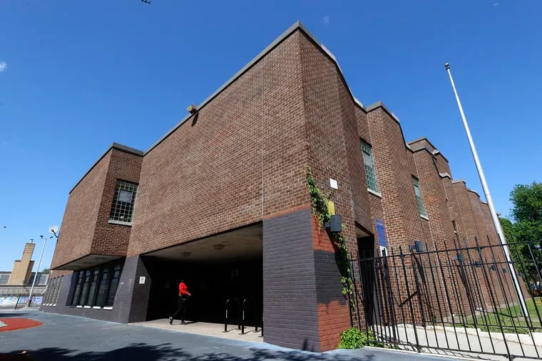 The exterior of the Sayre Morris Recreation Center in West Philadelphia.  The olympic-size swimming pool inside recreation center will reopen after the school board and city signed a $15m deal. The timeline is not yet clear.