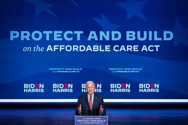 President Joe Biden delivered remarks about the Affordable Care Act and COVID-19 after attending a virtual coronavirus briefing with medical experts in Wilmington, Delaware. (Drew Angerer/Getty Images/TNS)