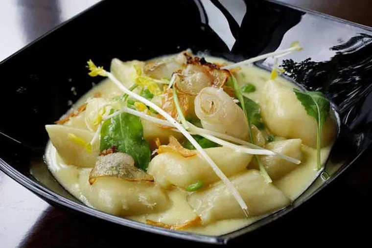 Spring gnocchi with rosemary cream and peas. For potato gnocchi, &quot;Use russets, not Yukon Gold. You need more starch than sugar,&quot; said Marjorie Meek-Bradley.