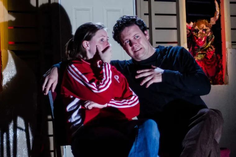 Megan Slater, as Joan , and Jared Michael Delaney, as Jeff, play the couple in the deliberately fragmented play. AARON OSTER