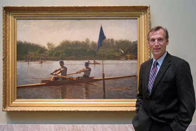 New Philadelphia Museum of Art director Timothy Rub describes Thomas Eakins' "The Biglin Brothers Turning the Stake,"; on view at the Cleveland Museumof Art, as &quot;great Philadelphia art.&quot; The painting celebrates the rowing races on the Schuylkill in 1872. Rub will come to Philadelphia from Cleveland this fall. (David M. Warren / Staff Photographer)