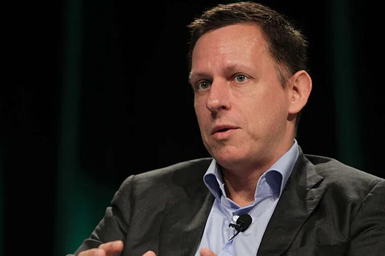 Peter Thiel gave the opening talk at the Forbes Under 30 Summit.