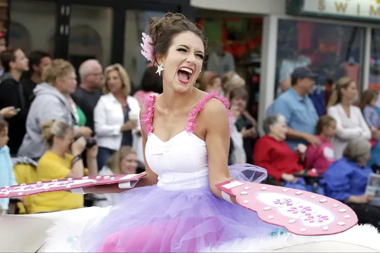 Miss Monmouth County Amanda Rae Ross of Galloway during the 2016 Miss New Jersey parade on the Boardwalk in Ocean City on June 15, 2016.