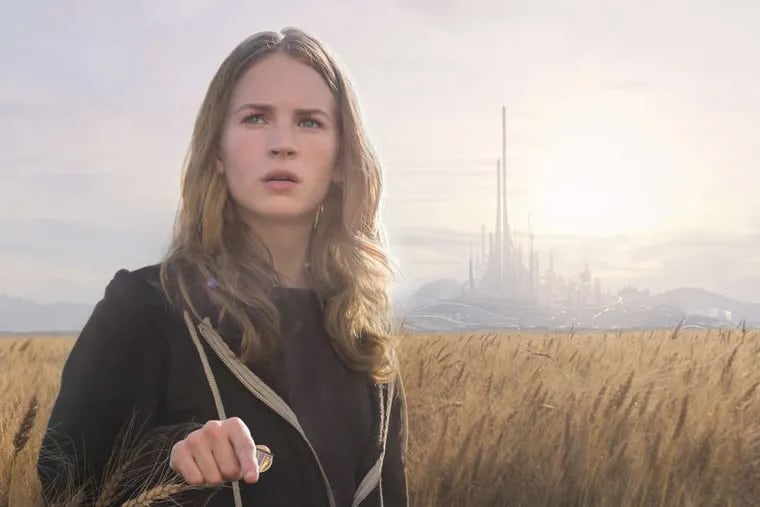 You have to be this tall: Britt Robertson in the futuristic, time-traveling adventure &quot;Tomorrowland,&quot; based on the theme parks.