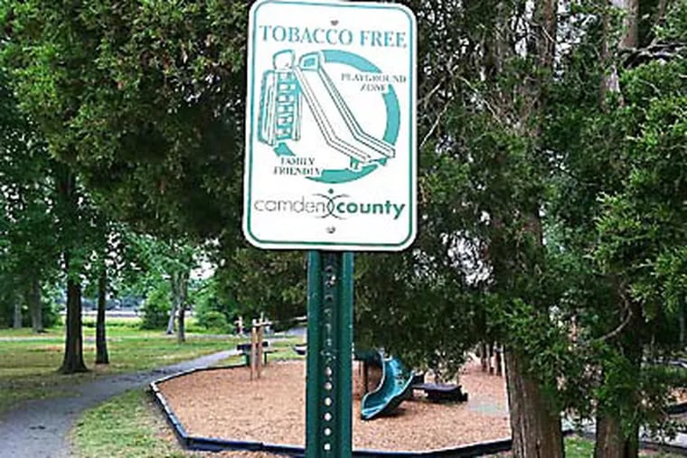 Camden County bans smoking in and around its 20 parks. "To spread that smoke to children is wrong," Freeholder Jeff Nash says. (Kevin Riordan / Staff)