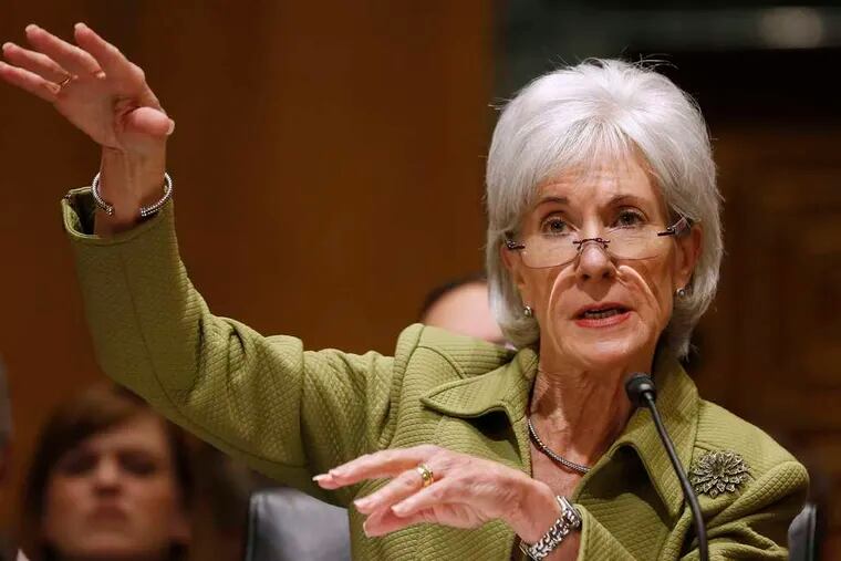 Kathleen Sebelius' HHS job took her to Capitol Hill on Thursday to address the Senate Finance Committee's hearing on the president's budget proposal.