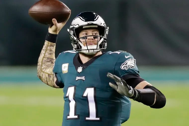 Eagles quarterback Carson Wentz’s accuracy and turnover issues aside, he’s on pace to be sacked a staggering 64 times.