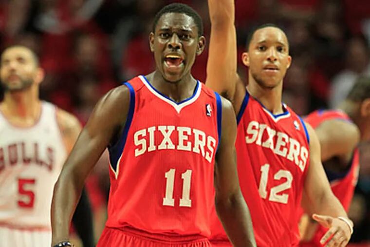 Jrue Holiday scored 26 points in the 76ers' Game 2 upset of the Bulls in Chicago. (Ron Cortes/Staff Photographer)