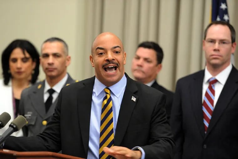 Philadelphia District Attorney Seth Williams holds a news conference on Tuesday, Dec. 16, 2014.