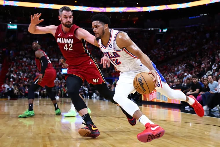 Kevin Love and Tobias Harris are two role players who could play significant roles Wednesday when the Heat and 76ers clash. (Photo by Megan Briggs/Getty Images)