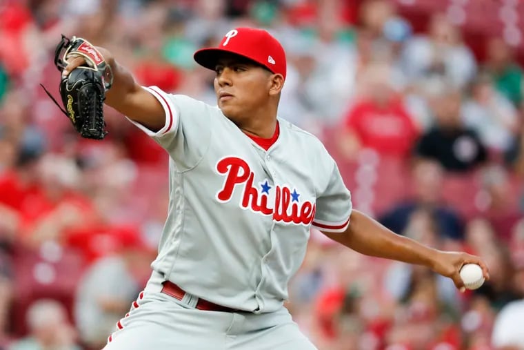 Ranger Suarez pitched five innings in his debut. The lefthander allowed four runs off six hits (two were home runs), but the Phillies' offense helped him earn his first major-league win.