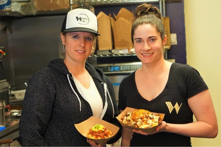 Andrea Capecci (left) and Laura Judy at Waffles &amp; Wedges, 1511 Pine St.