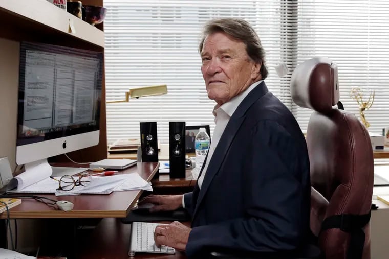 FILE - This Sept. 12, 2017 file photo shows "60 Minutes" correspondent Steve Kroft in his office in New York. CBS says Kroft, 73, will retire from the news magazine at Sunday’s season finale. (AP Photo/Richard Drew, File)