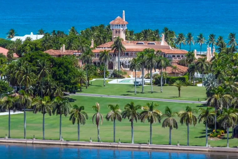 This photo shows an aerial view of former president Donald Trump's Mar-a-Lago club in Palm Beach, Fla.