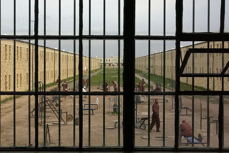 One of the exercise yards at Graterford prison in Montgomery County is seen in a file photograph. The prison closed in 2018.