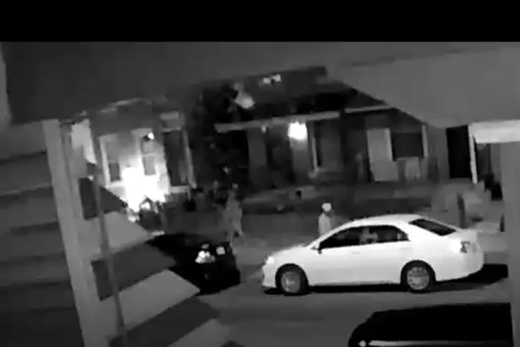 Screen grab from video released by police investigating tire slashings in West Philadelphia.