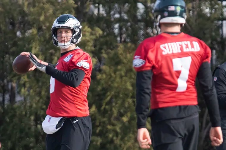 Will Nick Foles (left) be under center for the Eagles on Sunday?