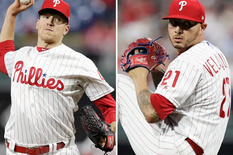 Either Nick Pivetta or Vince Velasquez will return to the Phillies' rotation for Tuesday's start against St. Louis. (Yong Kim / Staff Photographer)