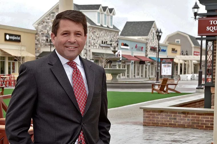 Gloucester Twp. mayor David Mayer at the Gloucester Premium Outlets in the township.
