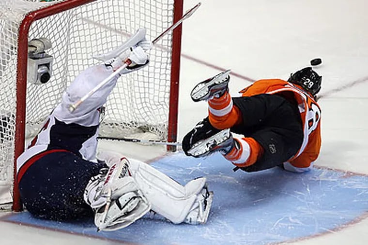 The Flyers had to come back from 3-0 down just to force overtime against the Capitals. (Yong Kim/Staff Photographer)