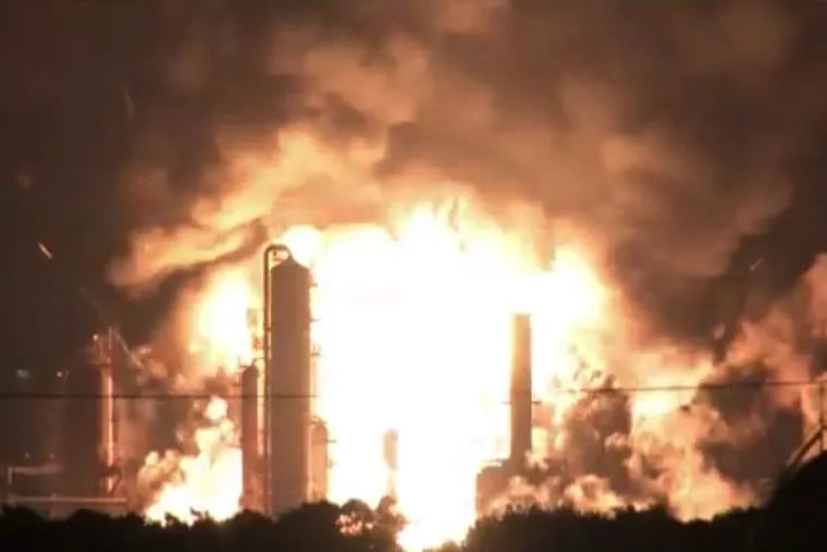 The Friday, June 21, 2019 explosion at Philadelphia Energy Solutions complex, in South Philadelphia as shown in video by NBC10 Philadelphia.