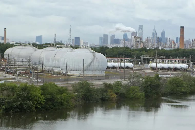 Large storage tanks on the Schuylkill, part of the Philadelphia Energy Solutions refinery complex whose fate is expected to be determined Wednesday at a U.S. Bankruptcy Court hearing.