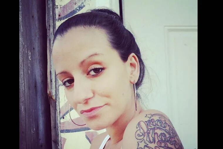Megan Doto, 26, in a Facebook photo. Neighbors identified Doto as the pregnant woman who died yesterday when a stray bullet from a shooting about a block from where she was sitting on Adams Avenue near Griscom Street in Frankford. Her newborn son remained in critical condition last night. (Facebook photo)