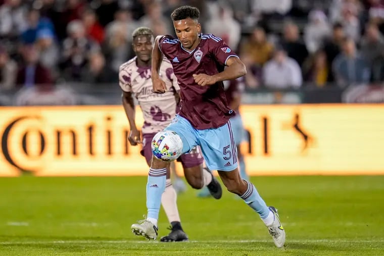 Media's Auston Trusty playing for the Colorado Rapids in April.