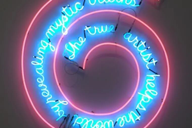 Bruce Nauman, creator of this neon work, is the subject of the winning proposal for 2009.