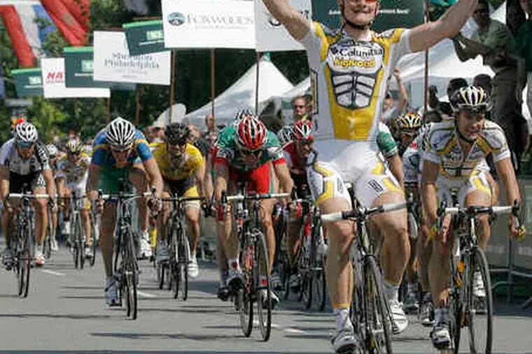 Andre Greipel, 26, captured the Philadelphia International Cycling Championship but with the slowest time in the history of the race.
