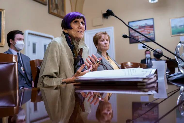 House Appropriations Committee Chair Rosa DeLauro (left), D-Conn., joined by Rep. Kay Granger, R-Texas, the ranking member of Appropriations, appear before the House Rules Committee as they field questions about the politics of the federal debt on Tuesday.