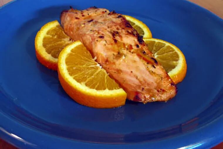 The low-fat marinade helps hold a serving to 161 calories. (MCT)