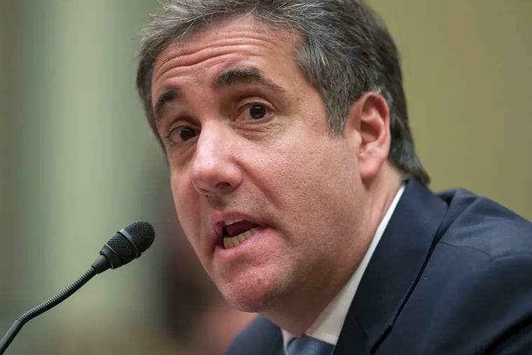 FILE - In this Feb. 27, 2019, file photo, Michael Cohen, President Donald Trump's former lawyer, testifies before the House Oversight and Reform Committee, on Capitol Hill in Washington.