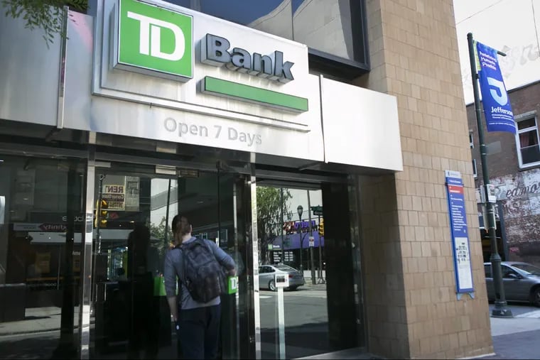 TD Bank on 11th and Chestnut Streets in Center City, Philadelphia, on the morning of Saturday, July 14, 2018.