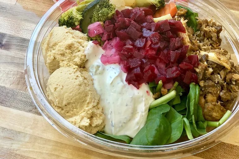 A bowl from Hummus Republic, 115 S. 18th St. 