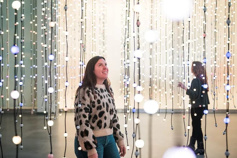 Wonderspaces visitors can walk through Submergence, an installation featuring 8,064 individual points of light that move and change in correspondence to music.