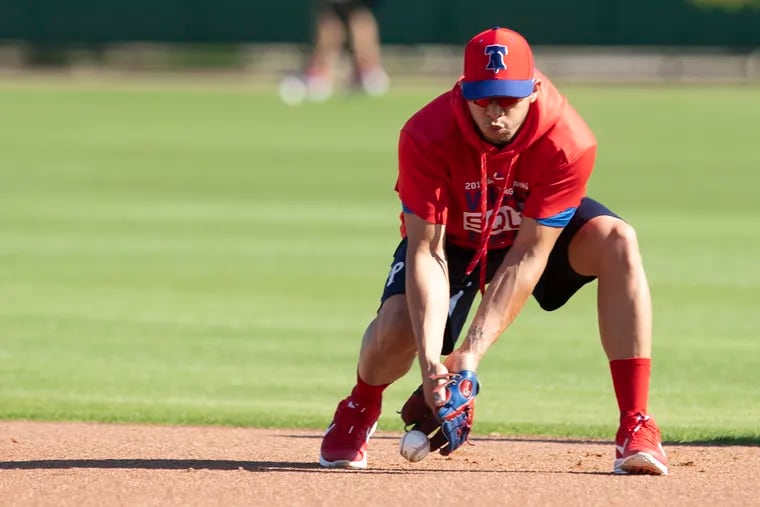 Cesar Hernandez works out in Clearwater.