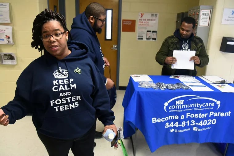 Dominique Johnson, a recruiter for Net Community Care, encourages people to sign up to be foster parents, particularly to teens.