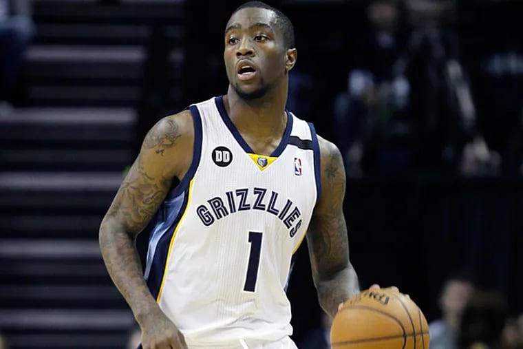 Tony Wroten with Memphis before being traded to Philadelphia this summer.  (Danny Johnston/AP)