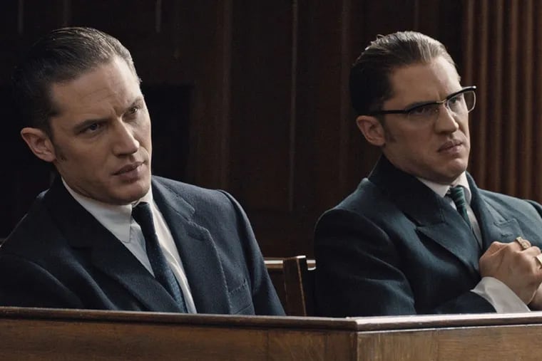 In "Legend," about underworld kingpins Reggie (left) and Ronnie Kray, Tom Hardy plays both twins with mad, creative energy.