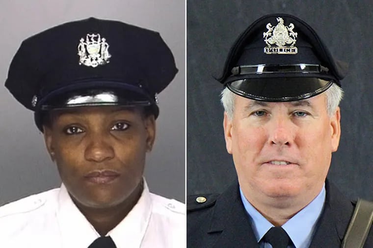 Philadelphia Police Sgt. Sylvia Young and Eddie Miller, a University of Pennsylvania officer who is retired from the Philadelphia Police Department.