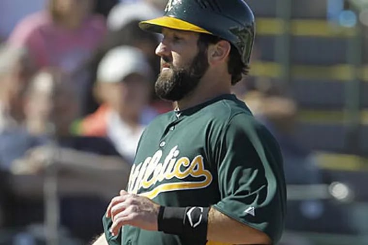 Jason Pridie tested positive for a "drug of abuse" this past spring training while with the Oakland A's. (Darron Cummings/AP)