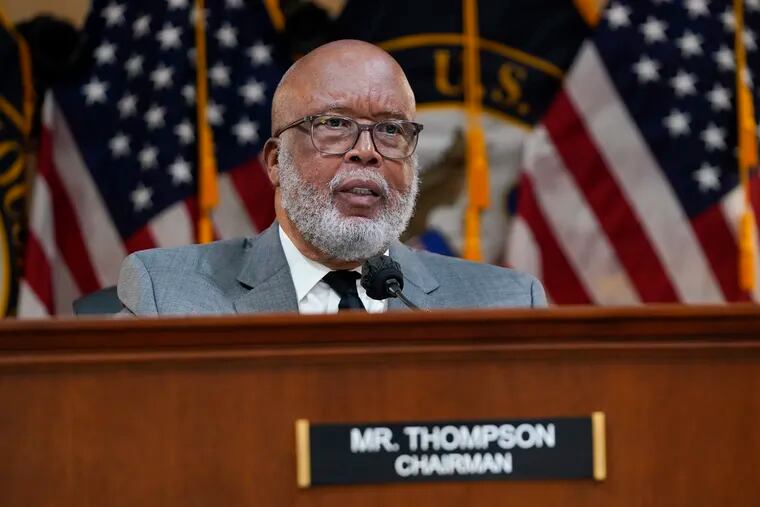 Chairman Rep. Bennie Thompson, D-Miss., speaks during hearings held by the House select committee investigating the Jan. 6 attack on the U.S. Capitol on Monday.