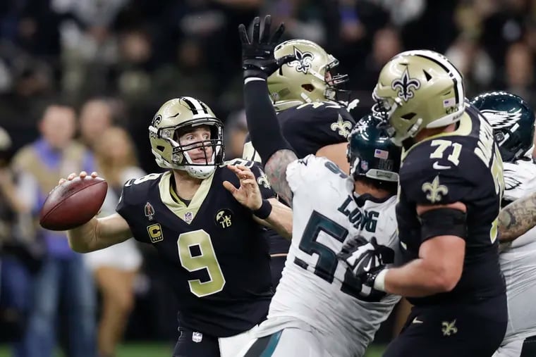 Drew Brees and the Saints squeaked past the Eagles and are favored to win the Super Bowl.