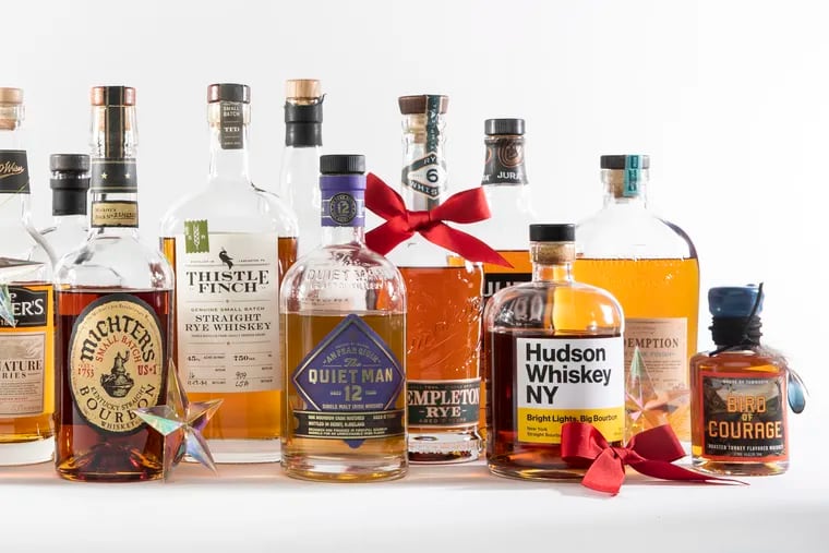 An assortment of whiskeys that are available in the Philadelphia for sipping and gift-giving.